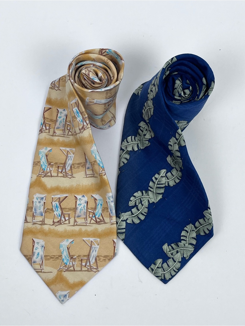 Lot of 2 Tommy Bahama 100% Silk Tropical Themed Ties; Wedding, Cruise, Beach